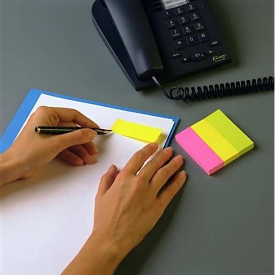 SELF-ADHESIVE NOTEBOOK 5 PADS 15X50 MM 100 SHEETS NEON POST-IN 3M 670/5 3M